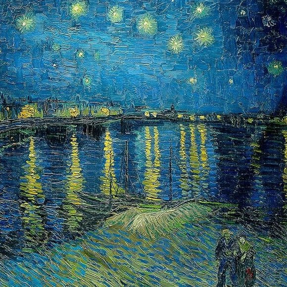 Huge Black Light Starry Night Over the Rhone Vincent Van Gogh Wall Tapestry New - Picture 7 of 9